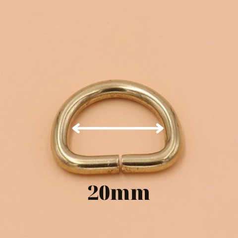 ️️️ Khoen Móc Khóa Chữ D CạnhTròn - Đồng Nguyên Chất - Ring Phụ Kiện EDC - Độ dày 3 mm-  3 Size