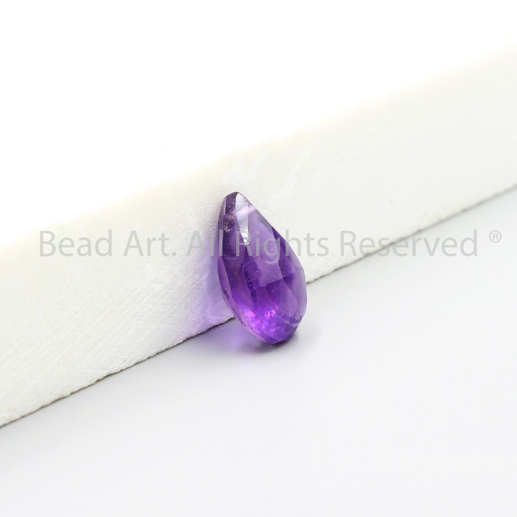 Hạt T. Anh Tím (Amethyst) Dạng Giọt Nước 12.5x10mm Loại A, Đá Phong Thuỷ, Đá Làm Trang Sức, Mặt Dây Chuyền