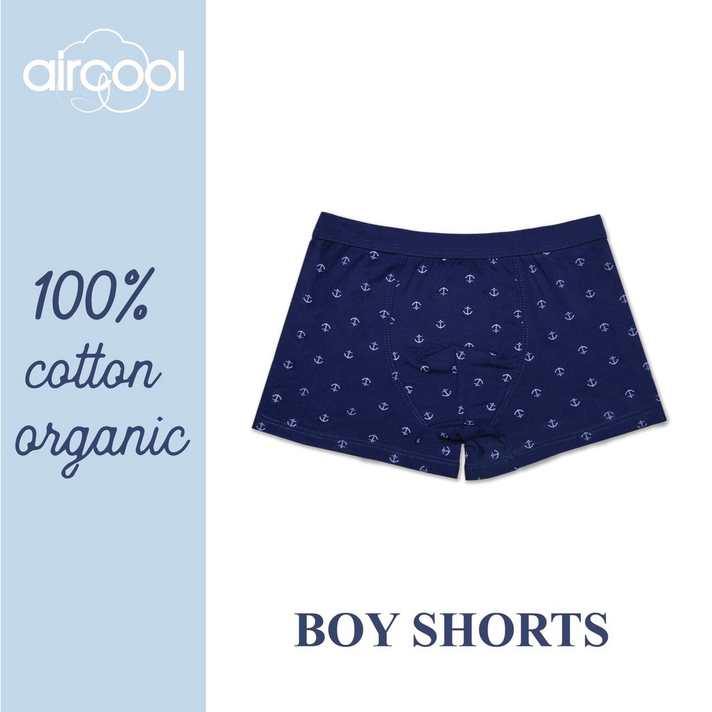 Quần lót bé trai cotton organic ⚓ Set 3 quần chip đùi bé trai AIRCOOL, sip đùi bé trai 5-14 tuổi (20-50kg)