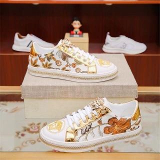 Giày vê sạc in hình hoa dây nam mạ vàng mới