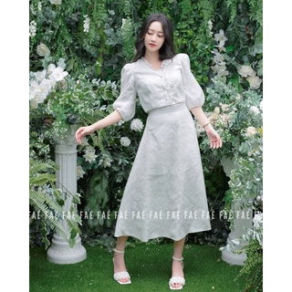 𝑪𝒉𝒍𝒐𝒆 𝑺𝒆𝒕 - Set áo tay bồng phối chân váy chữ A