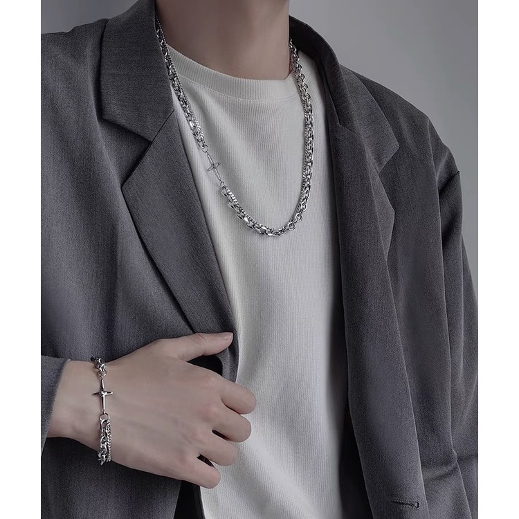 Dây Chuyền Nam Enchanted Màu Bạc SAZ- Vòng Cổ Hip Hop Chất Liệu Titan Cao Cấp Không Gỉ - Vòng Cổ Enchanted