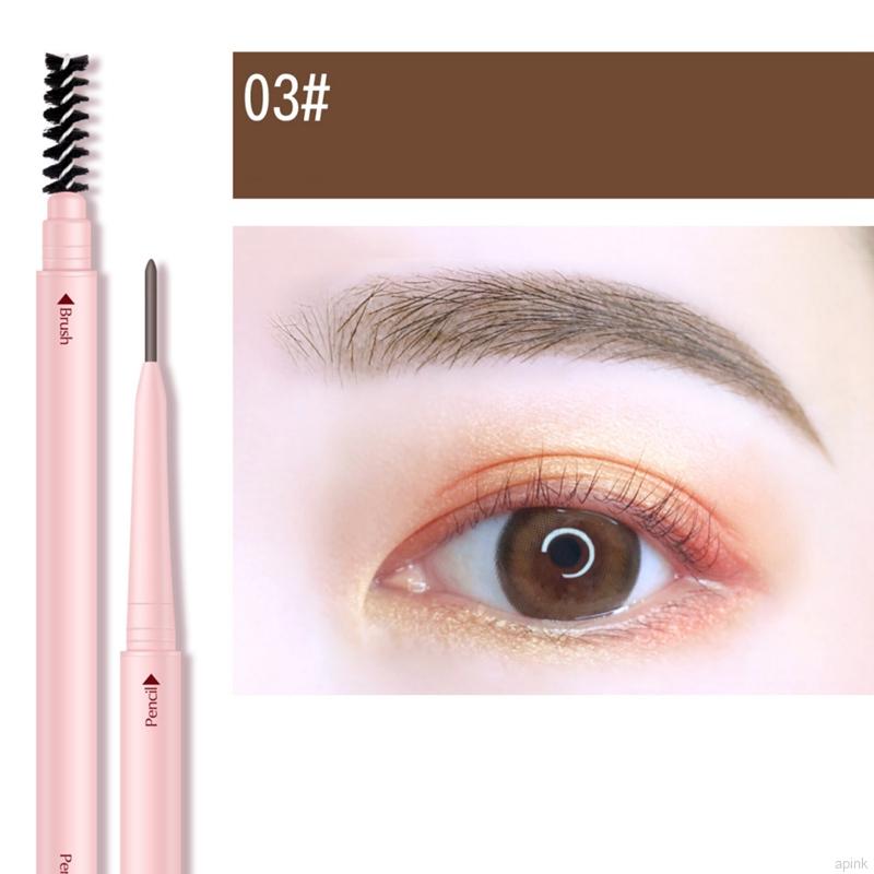 Chì Kẻ Lông Mày Hai Đầu Không Thấm Nước Chống Nhòe Dễ Lên Màu Kèm Cọ