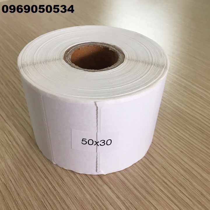 Giấy in tem mã vạch- size 50x30mm (30m)