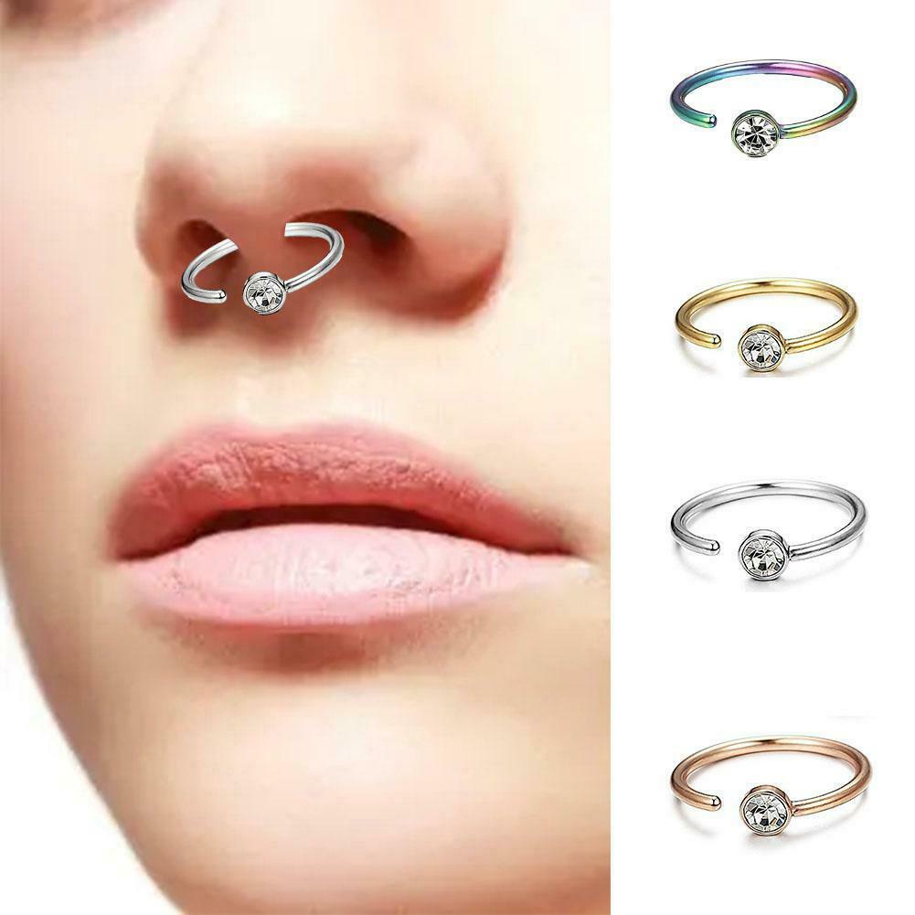 U Shaped Fake Nose Ring Hoop Septum Rings Stainless Piercing Jewelry Nose Steel I4J4