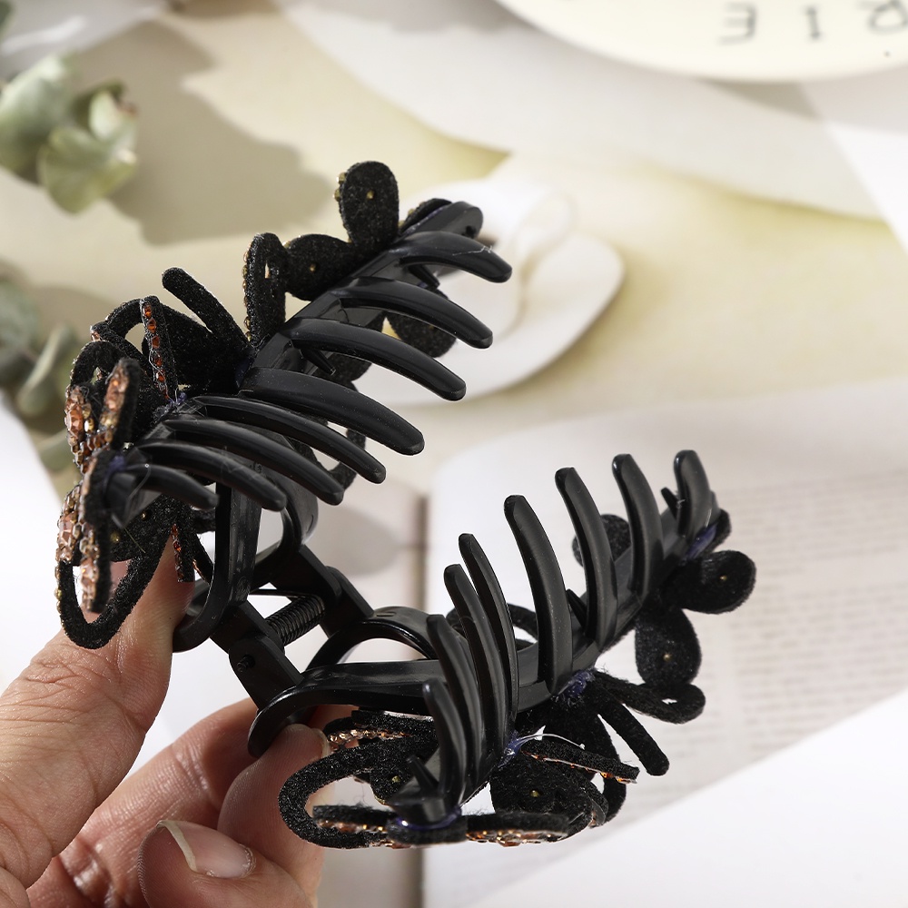 Kẹp tóc Haimeikang hình bướm đính đá 11cm nhiều màu thời trang cổ điển cho nữ