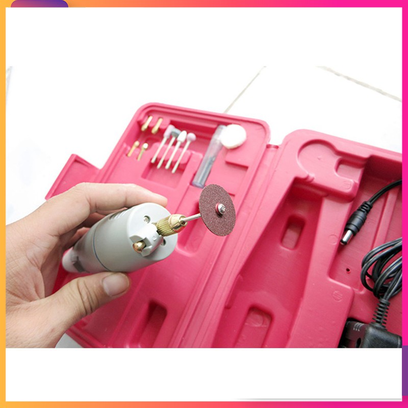 Bộ máy khoan mài cắt cầm tay mini 18w cắt gỗ cắt nhựa mài điêu khắc đều ok, có đĩa cắt gỗ - bảo hành 12 tháng