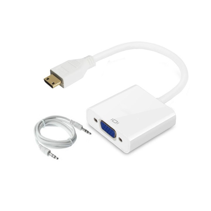 Dây Chuyển Mini Hdmi To Vga Có Âm Thanh - Từ Máy Tính - Laptop Ra Tivi - Màn Hình - Máy Chiếu