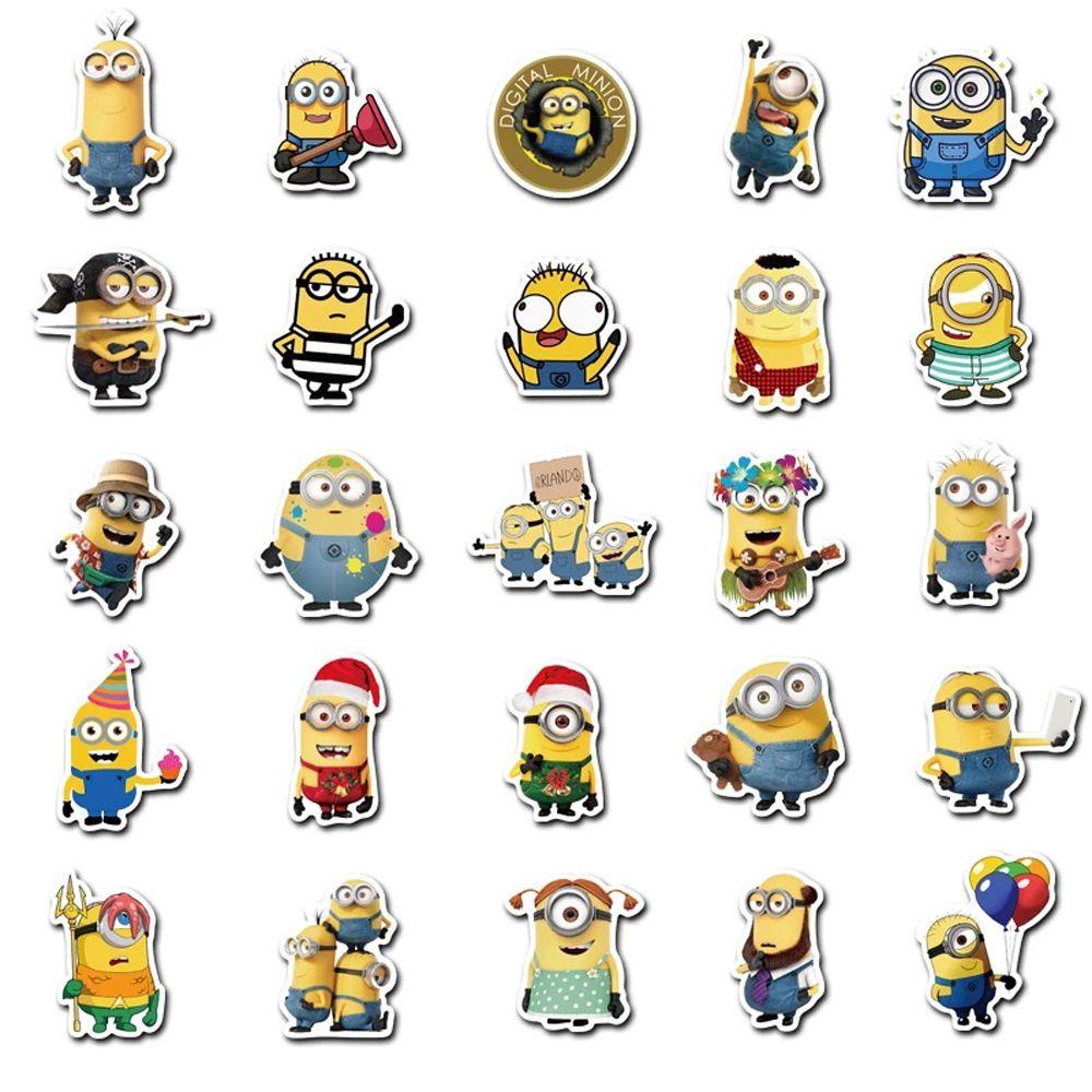 Sticker Dán Laptop / Điện Thoại / Ván Trượt Tự Dính Họa Tiết Hoạt Hình Anime Despicable Me Màu Vàng