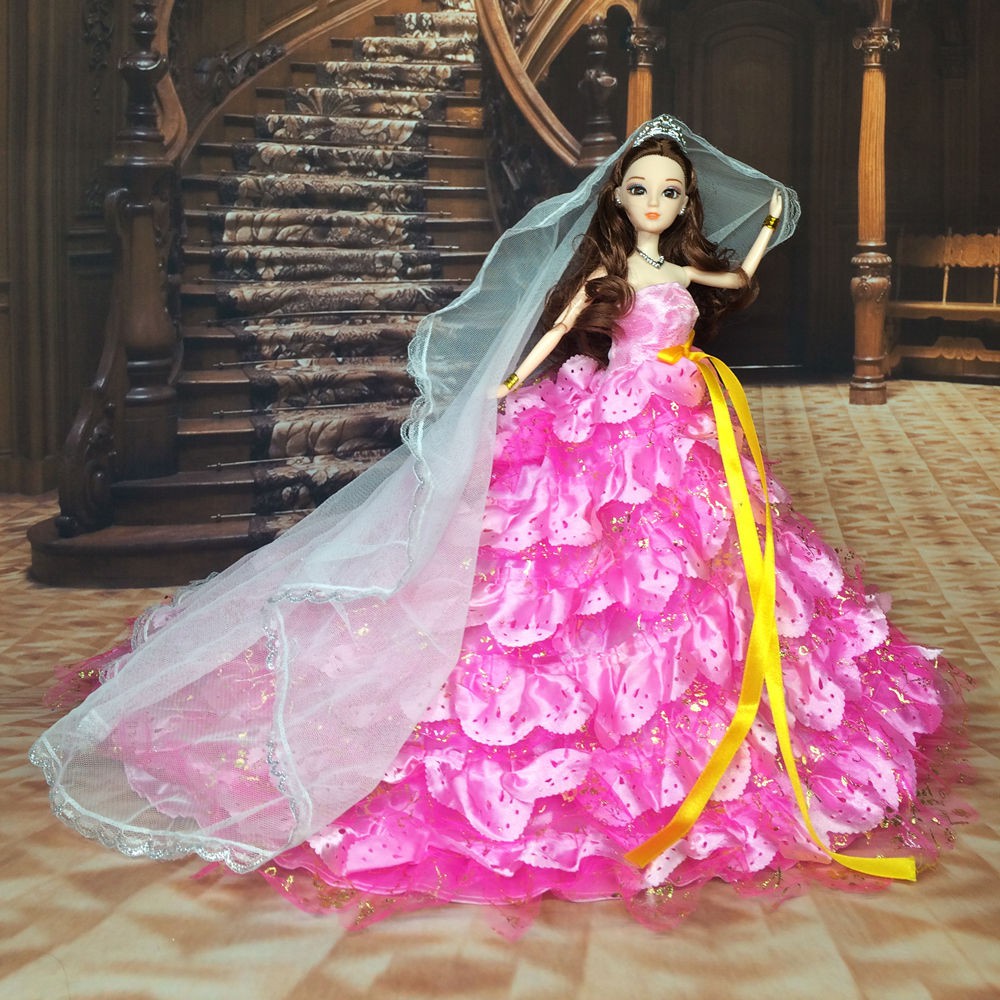 Bộ Đồ Chơi Búp Bê Công Chúa Barbie 30cm Xinh Xắn Cho Bé Gái