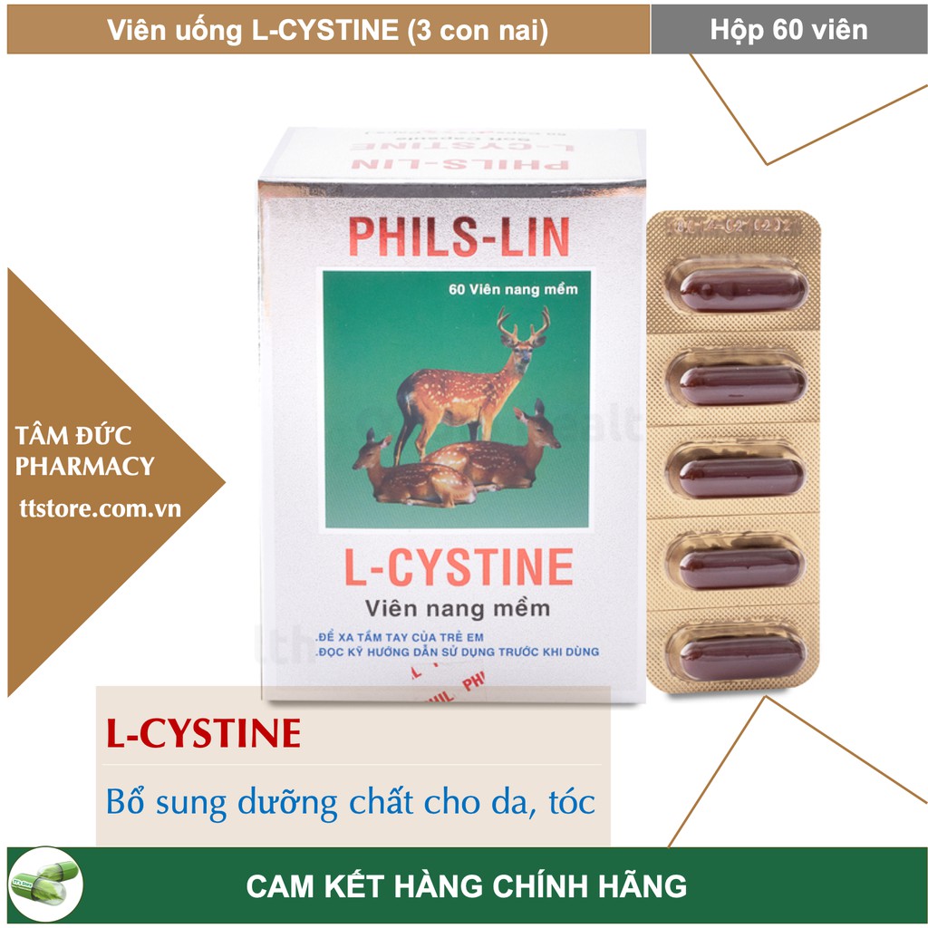 L-CYSTINE 500mg PHILS LIN - Bổ sung dưỡng chất cho da, tóc, móng [l-cystin] hộp 60 viên