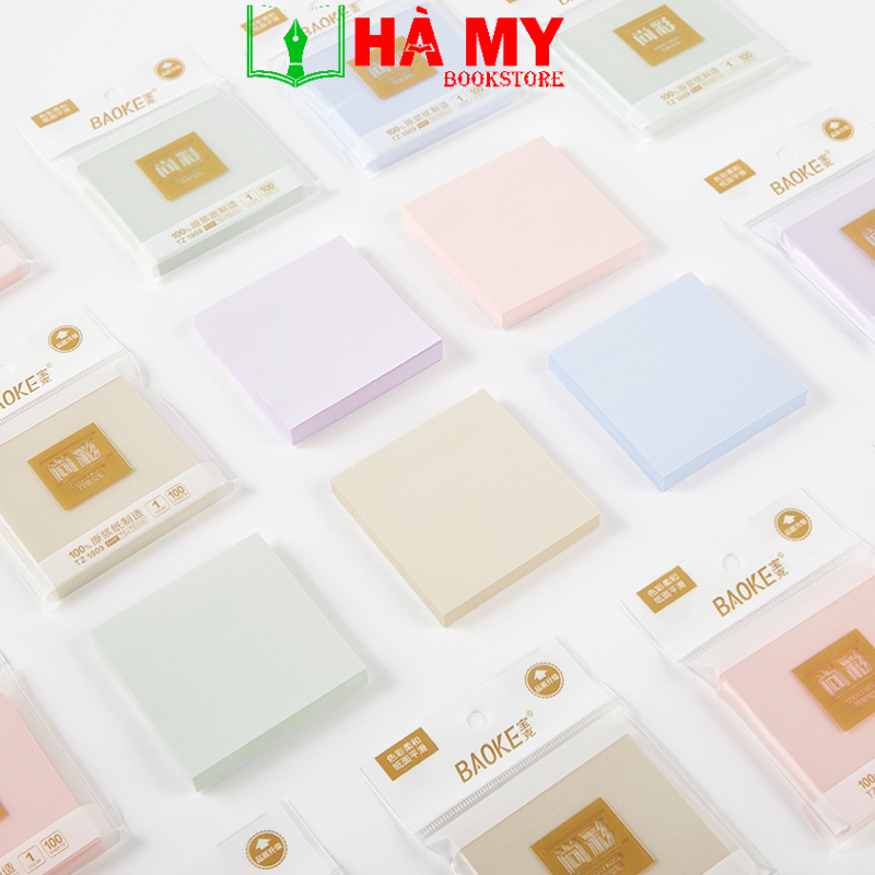 [Hỏa Tốc] Combo 2 xấp note Baoke 3 x 3 mã TZ 1009 màu pastel - Nhà Sách Hà My