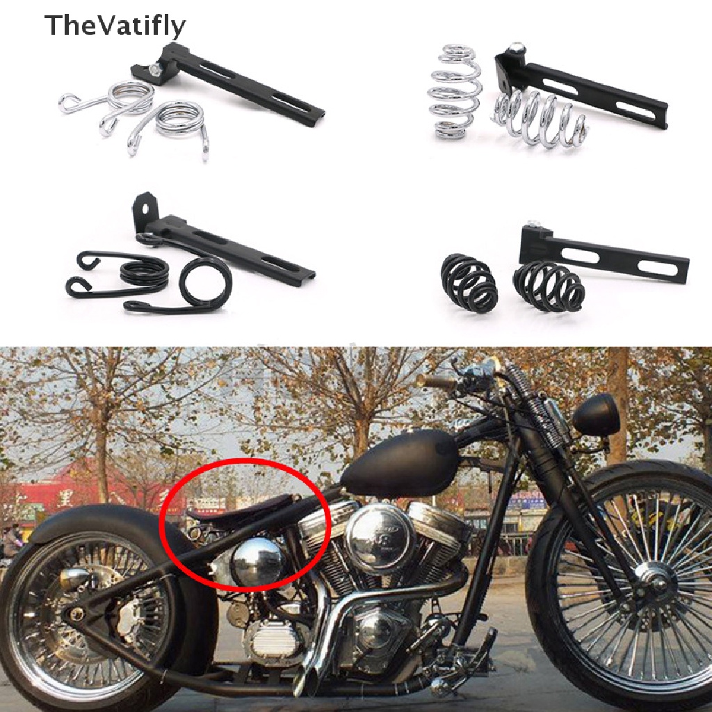 Bộ 2 Lò Xo Gắn Yên Xe Mô Tô Harley Màu Đồng / Đen / Chrome