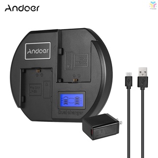 [Stock]Andoer Fast Charger Dual-channel Camera Battery Charger with US Quick Charging Adapter Digital LCD Display USB Input for  LP-E6 Battery Replacement for  EOS 60D 70D 80D 6D 6D2 7D 7D2 5DSR 5D2 5D3 5D4 MarK II III IV