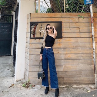 Quần culottes jean dài ( kèm video)