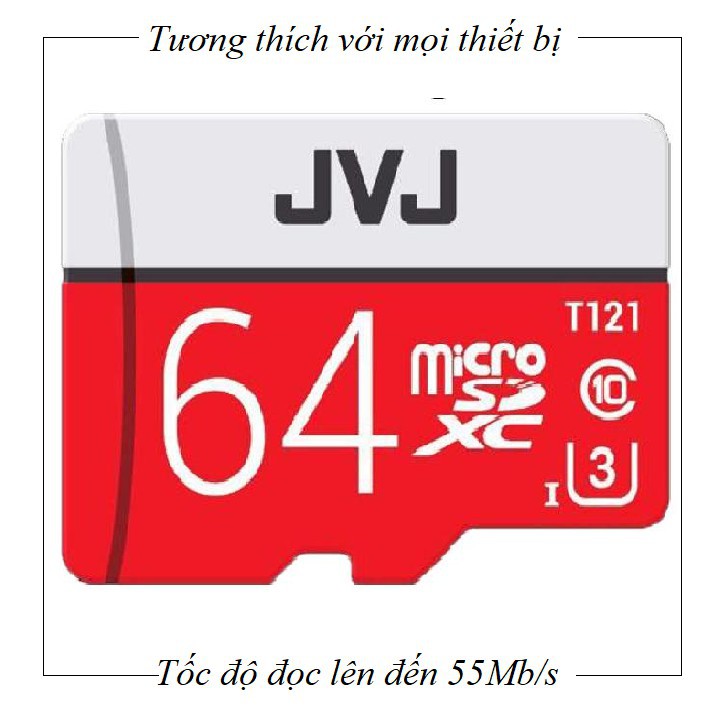 Thẻ nhớ 128Gb/64Gb/32Gb/16Gb JVJ Pro U3 Class 10– Tốc Độ Cao 95Mb-140Mb/s
