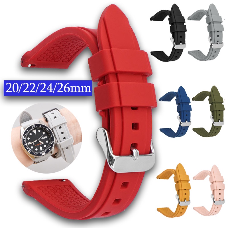 Dây Đeo Đồng Hồ Bằng Silicon Mềm Họa Tiết Tổ Ong 20mm 22mm 24mm 26mm Chuyên Dụng Cho Huawei GT3 Samsung