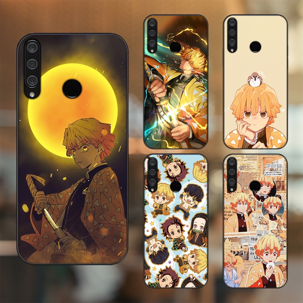 Ốp lưng Huawei Y6P viền đen in hình Zenitsu Kimetsu no Yaiba