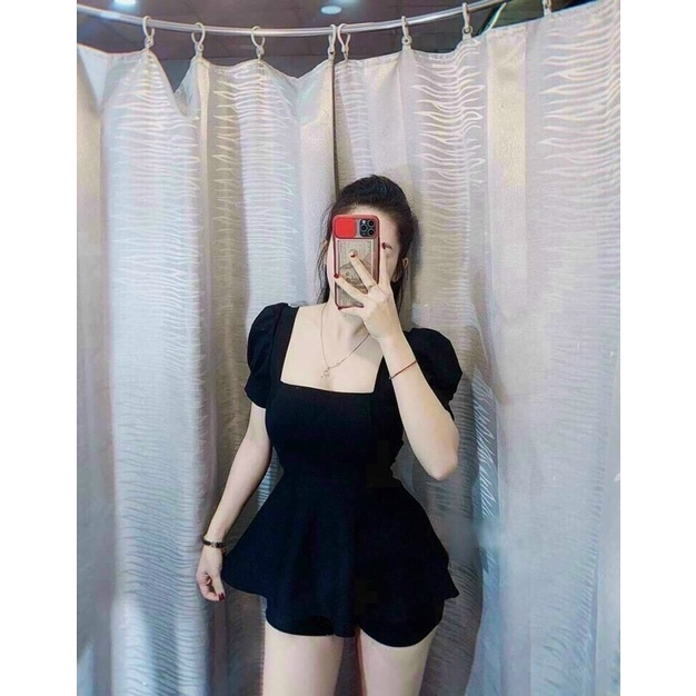 Set áo tay phồng xoè tà quần đùi fom cực tôn dáng tôn da, chất vải cực đẹp chuẩn mẫu mặc fom dưới 55kg.