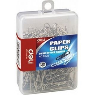 Hộp ghim cài Deli 025 (100 cái), ghim cài tài liệu