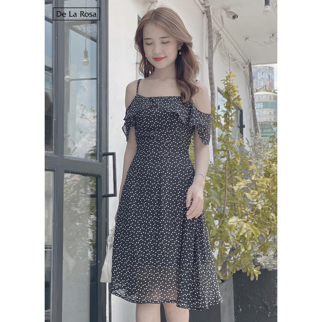 [Mã WABRWA15 giảm 15% đơn 300K] Đầm váy hoa hai dây trễ vai trẻ trung - De La Rosa | BigBuy360 - bigbuy360.vn