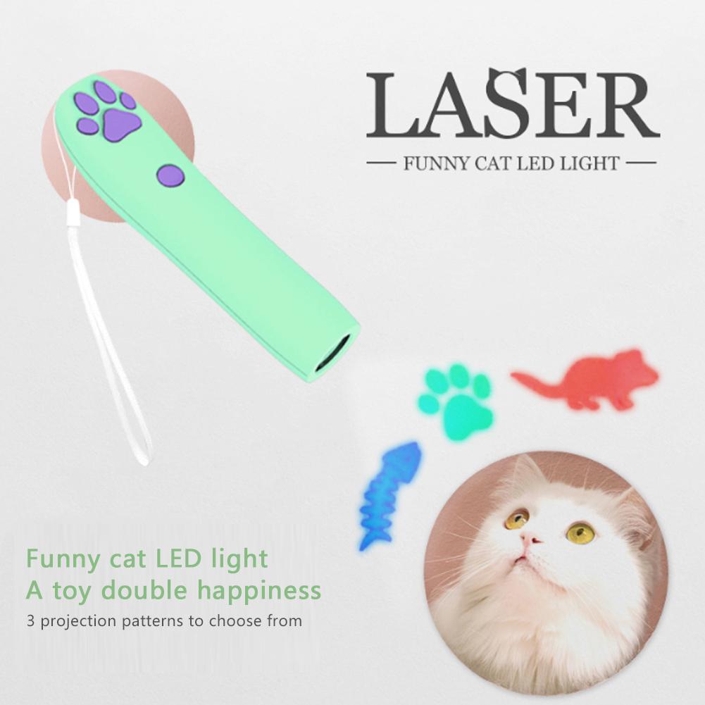 🐶SD Vật nuôi vui nhộn LED Stick Cat Đồ chơi laser dễ thương Hình dạng chân mèo Máy chiếu Bút Kitten Đồ chơi tương tác