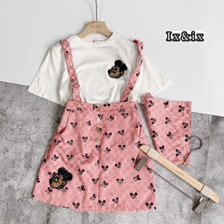 Set mickey yếm hồng