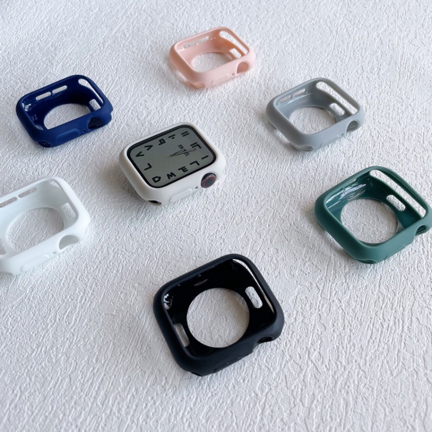 Ốp Bảo Vệ Bằng Silicon Mềm Cho iWatch 7 8 Ultra 49mm 45mm 41mm 42mm 40mm 38mm 6 SE 5 4 3 8 6 5 40 44 41mm