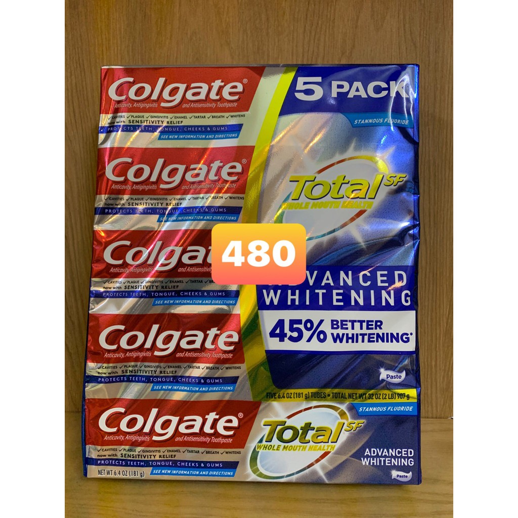 Kem Đánh Răng Colgate Total SF Advanced Whitening Của Mỹ 181g