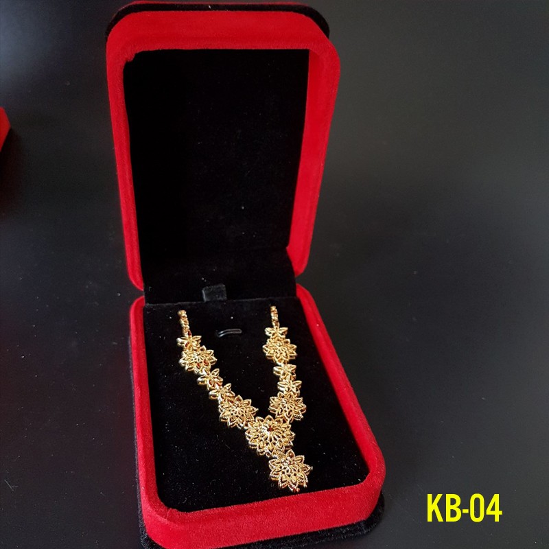 Kiềng bộ và hoa tai dát vàng 24k- KB04 Vũ khúc tình yêu