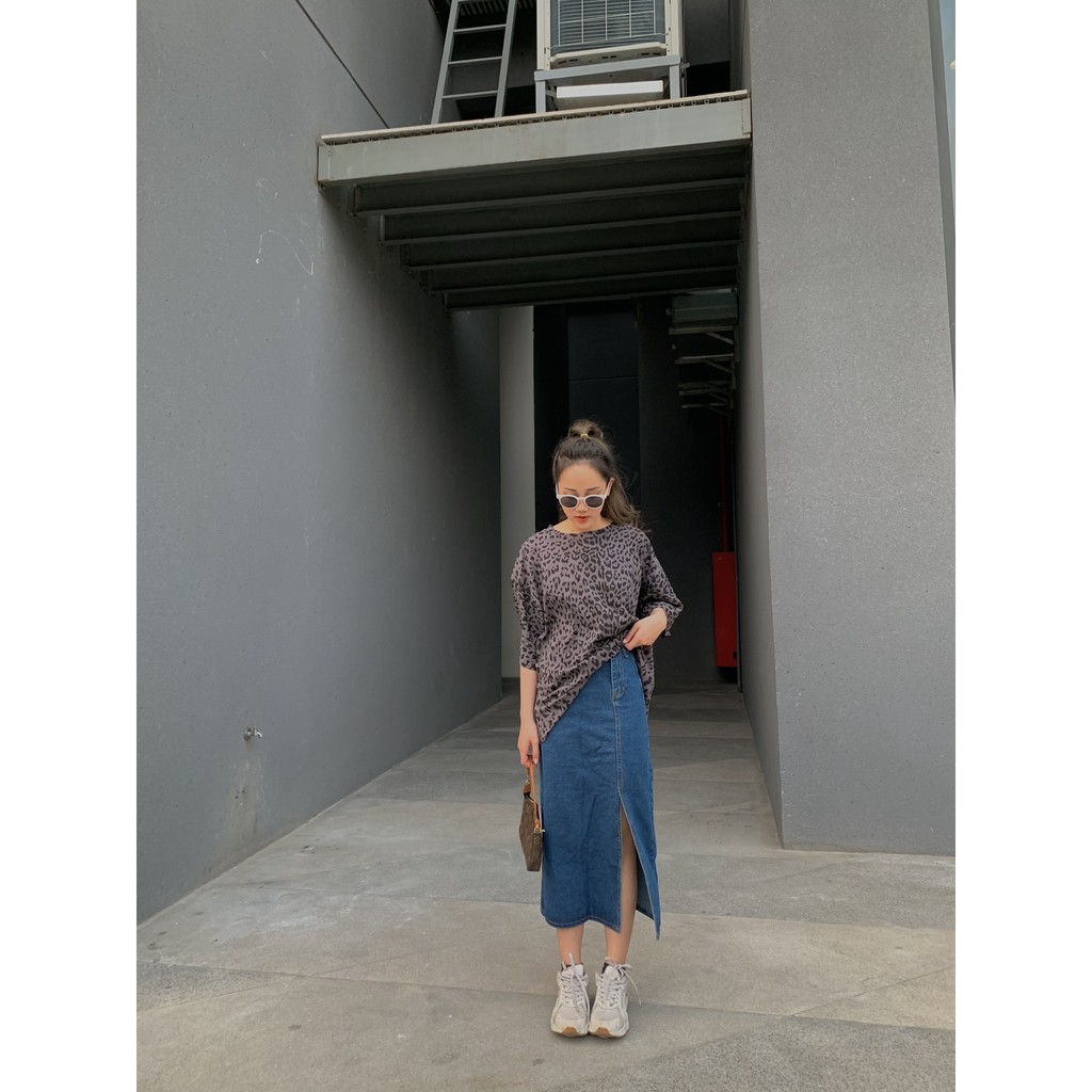 [Mã FADIRECT20 giảm 20K đơn 150K] chân váy bò dáng dài cạp lệch SK102 1994closet | BigBuy360 - bigbuy360.vn