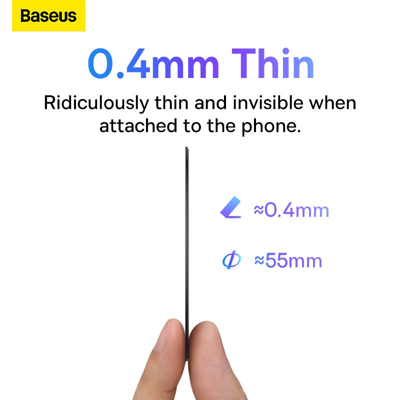 Vòng Kim Loại MagSafe Baseus Halo Series Magnetic Metal Ring cho IP13/12 Series ( Bộ 2 miếng, Hút nam châm )