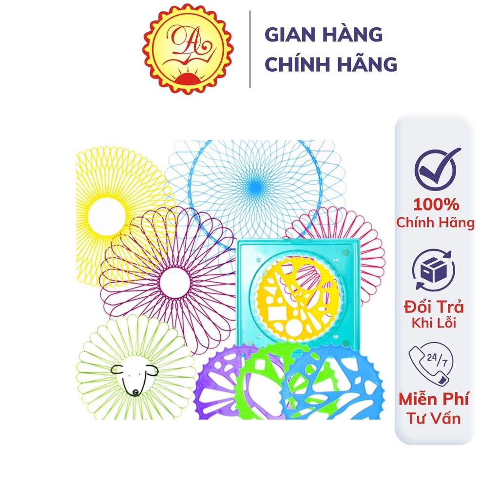 Bộ thước vẽ hình học Ánh Dương Spial Draw sáng tạo nghệ thuật vui nhộn