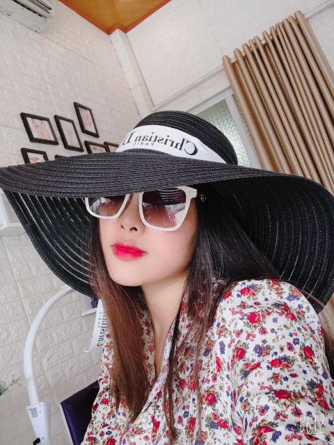 Mũ vành rộng cói lưới siêu đẹp