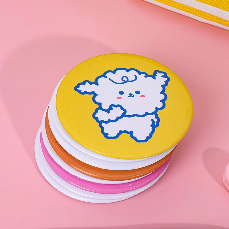 Gương trang điểm hình tròn mini họa tiết hiat dễ thương