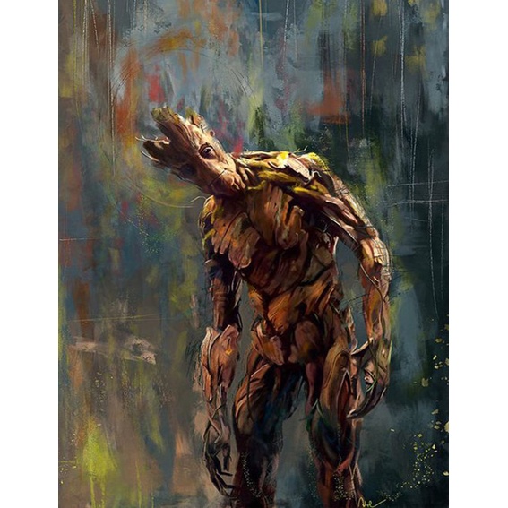 Bộ Dụng Cụ Vẽ Tranh Sơn Dầu Theo Số Họa Tiết Marvel Groot Dành Cho Trẻ Em