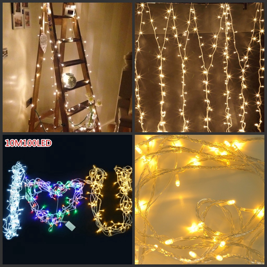 Dây đèn LED dài 10M với 100 bóng dùng trang trí không gian tiệc