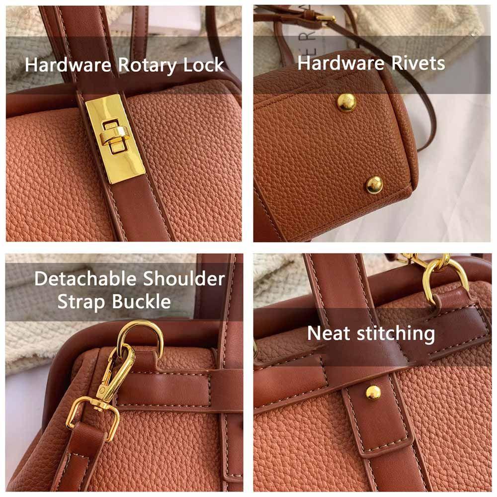 Túi Xách Đeo Chéo Sức Chứa Lớn Họa Tiết Vỏ Trái Vải Cho Nữ