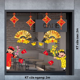 Decal trang trí tết 2021 combo số 130