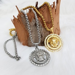 Dây chuyền nam có mặt kiểu vơ sac đính đá.