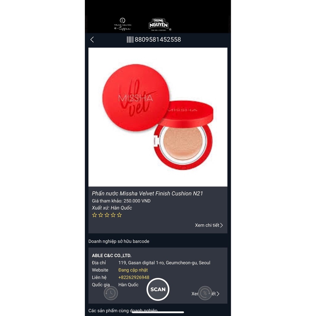 Phấn Nước Kiềm Nhờn Lâu Trôi Missha Velvet Cushion 15gr - Bản đỏ