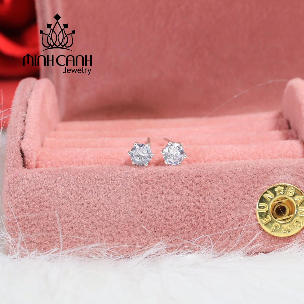 Khuyên Tai Bạc Nụ Đá 6 Chấu - Minh Canh Jewelry