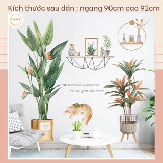 Decal dán tường chậu cây A54 - Decal dán tường Hàn Quốc