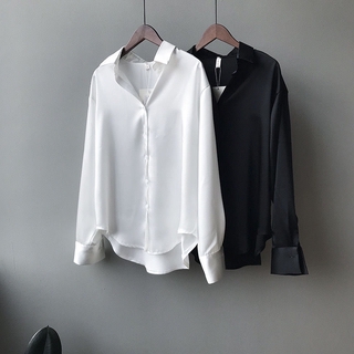 Áo Lụa Satin Cao Cấp Phong Cách Hàn Quốc 2021 Cho Nữ