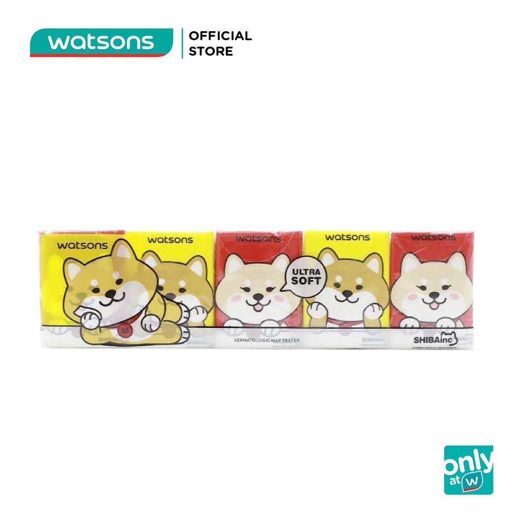 Lốc Khăn Giấy Bỏ Túi Watsons Velvety Soft Mini Hankies Shibainc Mềm 10 Gói Nhỏ