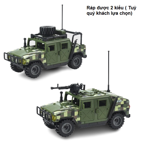 Đồ chơi lắp ráp swat army , đồ chơi mô hình quân sự - Xe thiết giáp 2 trong 1 J773 No.321