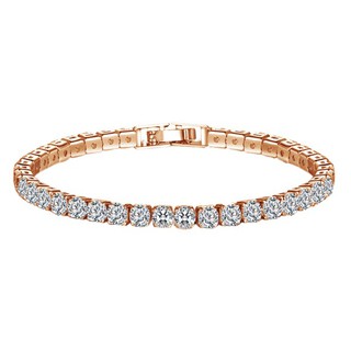 Vòng tay khóa kẹp dạng chuỗi hạt lập phương bằng kim loại đồng/đồng thau đính hàng đá zircon