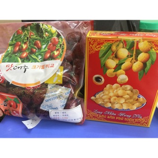 [freeship 99k toàn quốc combo 500g long nhãn và 500g táo đỏ hàn quốc và 200g kỷ tử trị giá 290k
