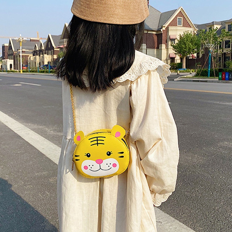 Túi Đeo Chéo Mini Bằng Da PU Hình Động Vật Dễ Thương Dành Cho Các Bé