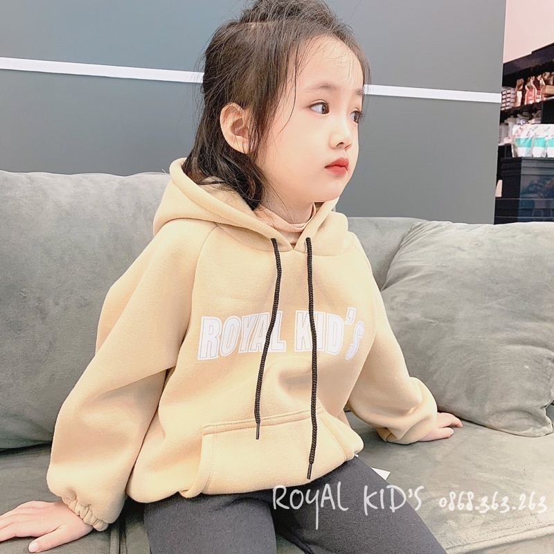 Áo hoodie cho bé trai, bé gái áo nỉ bông dày dặn Royalkids